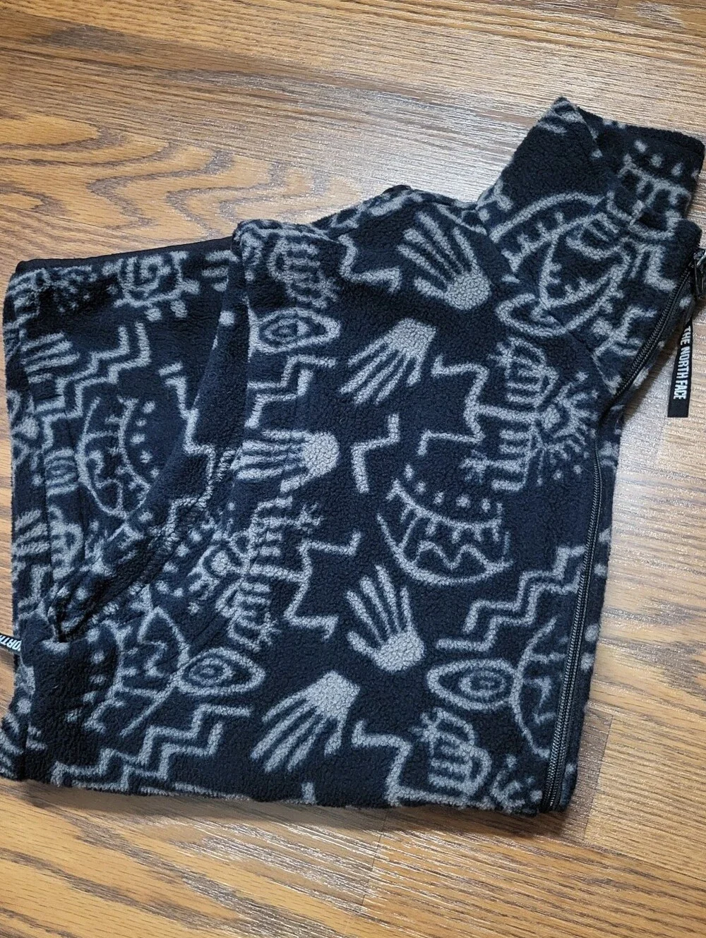 Fleece Full Zip NORTH FACE Vest Tribal People GEOMETRIC Print Mens M / Womens L